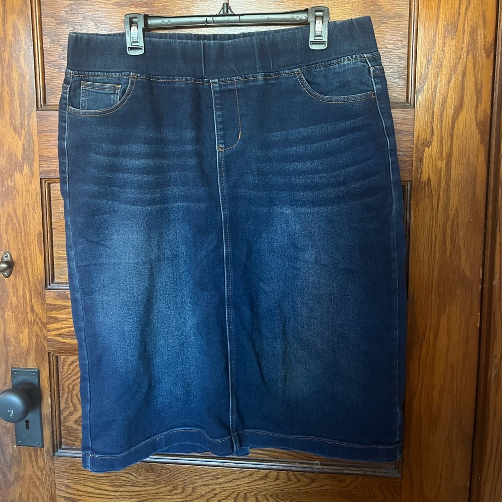 Dark Jean Midi Skirt